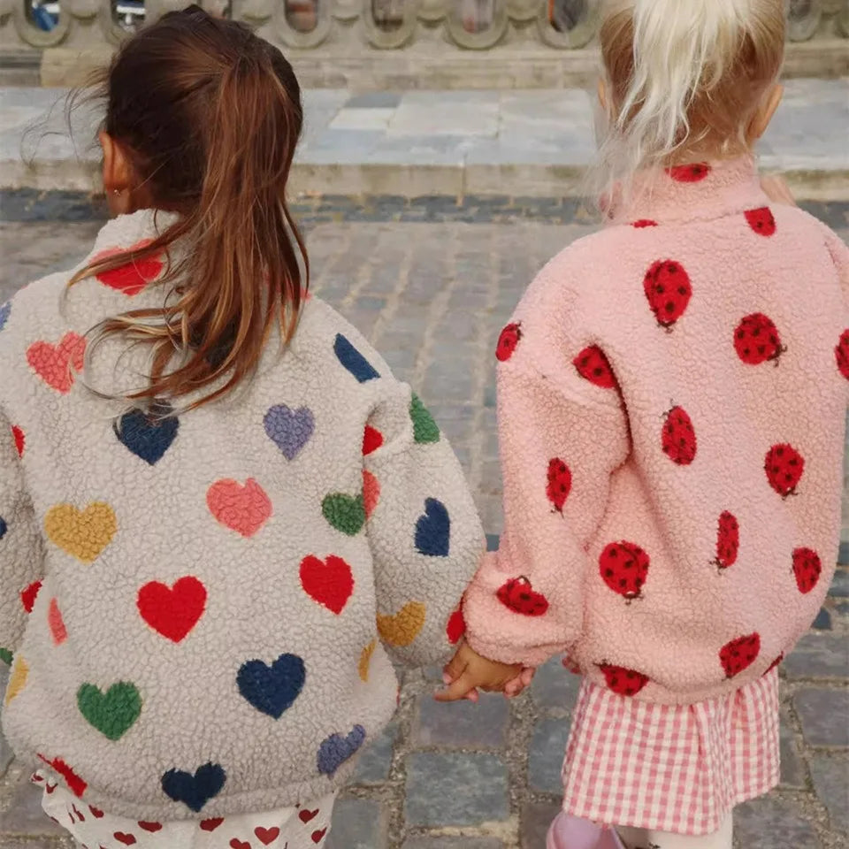 2026 KS Marke Winter Baby Mädchen Jungen Lammwolle Kirschjacken Kinder Kleidung Jungen Pailletten Cartoon Oberbekleidung Kinder Mäntel 1-9 Jahre Zweitbild