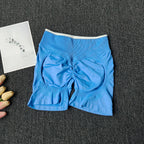 Pfirsich-Po-Yoga-Anzug Damen Gym Nahtloser Träger-BH mit Raffung Hoher Bund Po-Lifting Bauchstraffende Shorts Fitness-Set