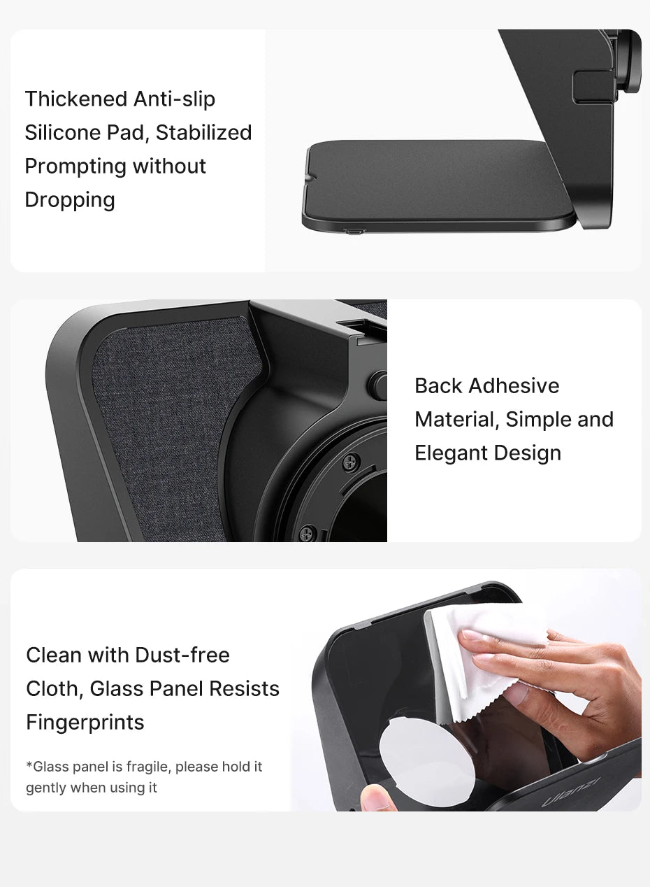 Ulanzi RT02 Universal-Teleprompter Prompter DSLR-Kamera Smartphone Tablet Laptop-Teleprompter Live-Streaming Videoaufnahme