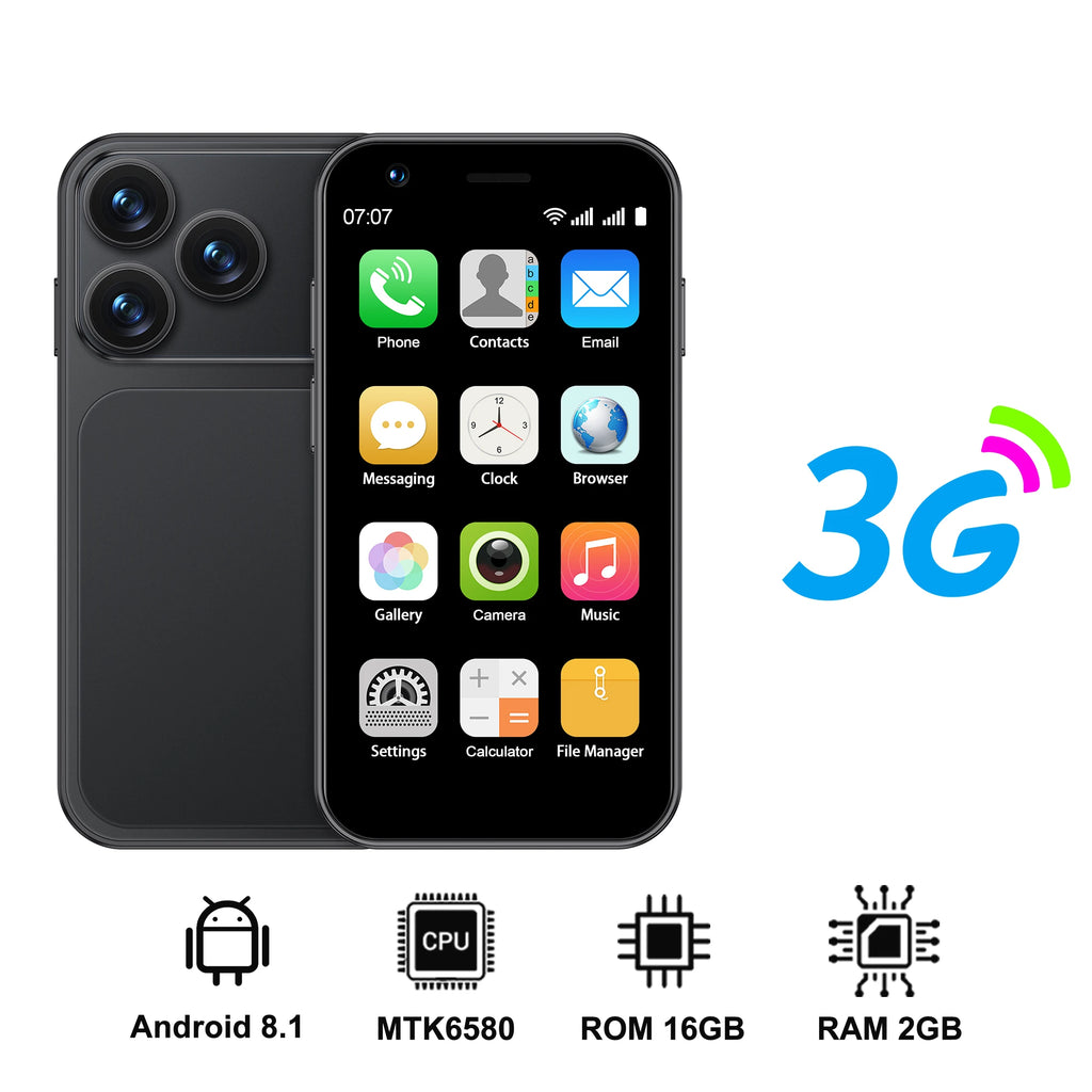 SERVO 18SE MINI Kleines Android Smartphone 3G WCDMA Dual SIM-Karte 2GB+16GB Play Store Wi-Fi Gesichtserkennung 3.0 Zoll Mini Smartphones