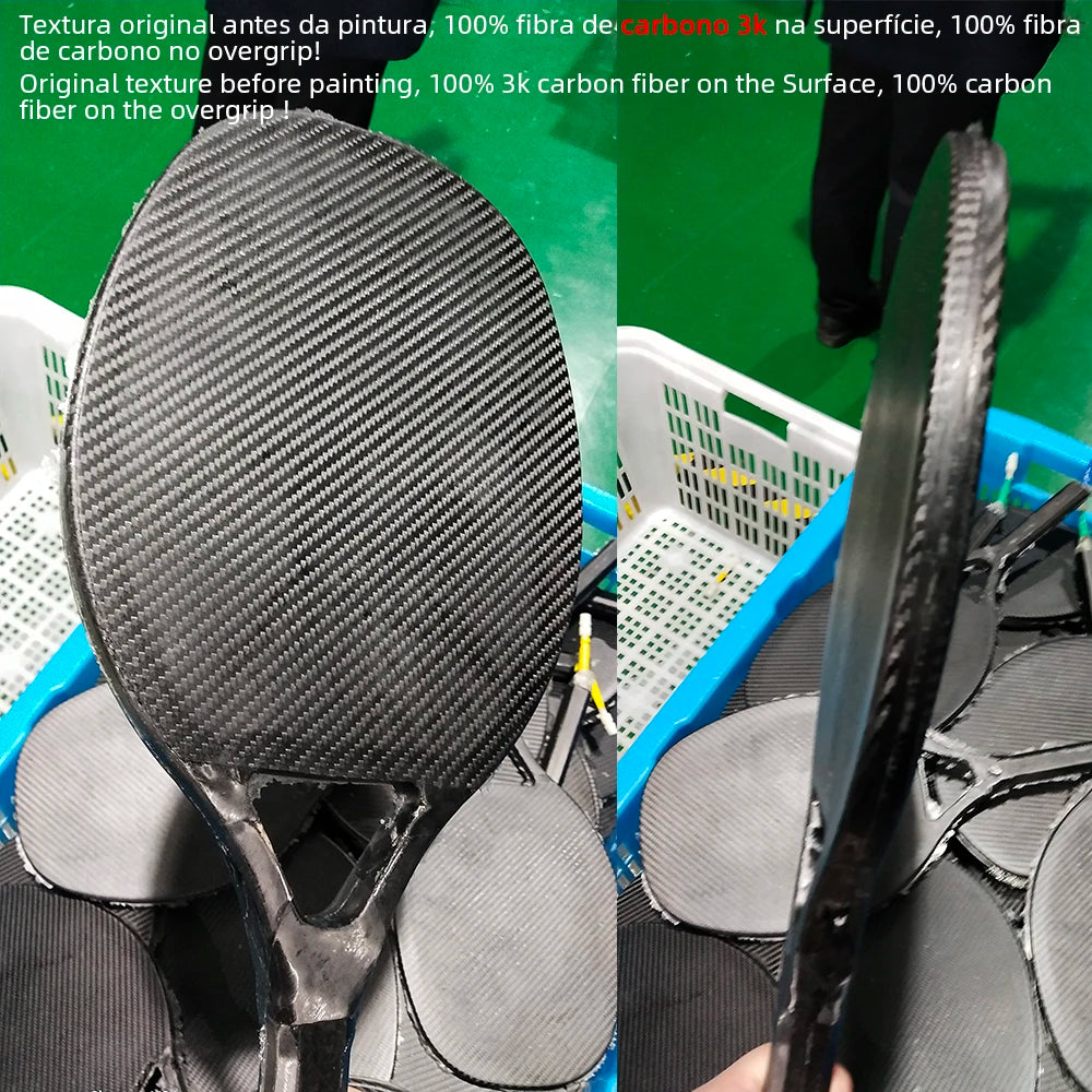 Vollcarbon 3K Faser Strandtennisschläger raue Oberfläche professioneller Schläger für Herren und Damen mit Schutzhülle