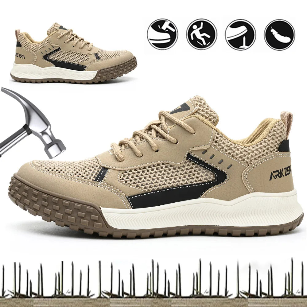 Sicherheitsschuhe Herren S3 mit Stahlkappenstiefel, EU Standard Kevlar Arbeitsschuhe Herren Leichtgewicht, CN39-46 Schutzarbeitsschuhe Damen Hauptbild