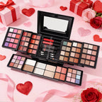 MISS ROSE 104 Farben Lidschatten Puderquaste Lipgloss Lippenstift Spiegel Make-up Haltbares Einfaches Make-up Multifunktions-Make-up-Set