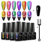 10/12PCS/SET Katze Magnetisches Gel Nagellack Set 9D Reflektierendes Glitzer Gel Halbpermanentes UV Gel Soak Off Funkelndes Nagelkunst Kits