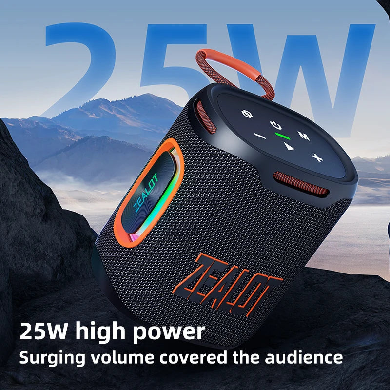 S122 25W Kabelloser Bluetooth-Lautsprecher Outdoor Tragbarer Mini Wasserdichter Lautsprecher mit Licht 6000mAh Akku Bass Boost für Outdoor