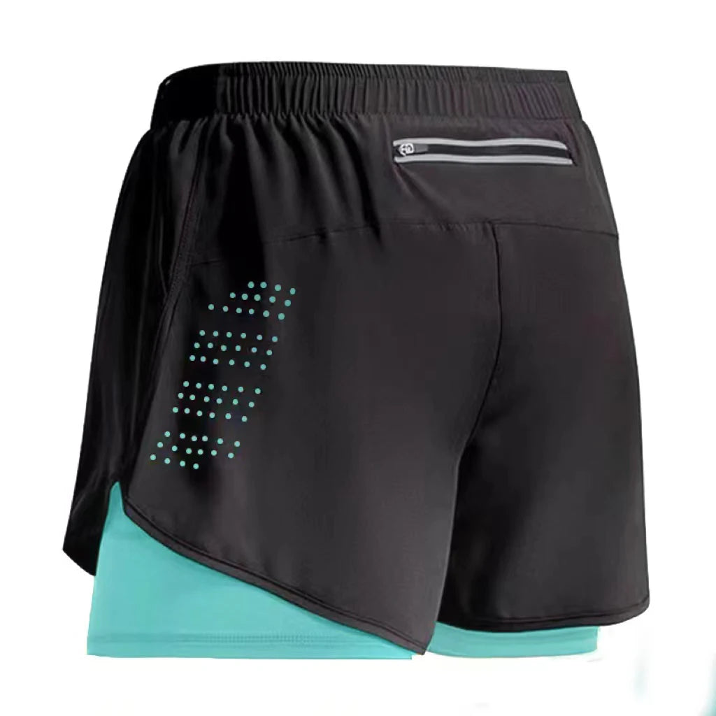 Neue Herren Laufshorts Gym Sportshorts 2 in 1 Schnelltrocknende Workout Trainings Gym Fitness Jogging Short Pants Sommer Herren Shorts