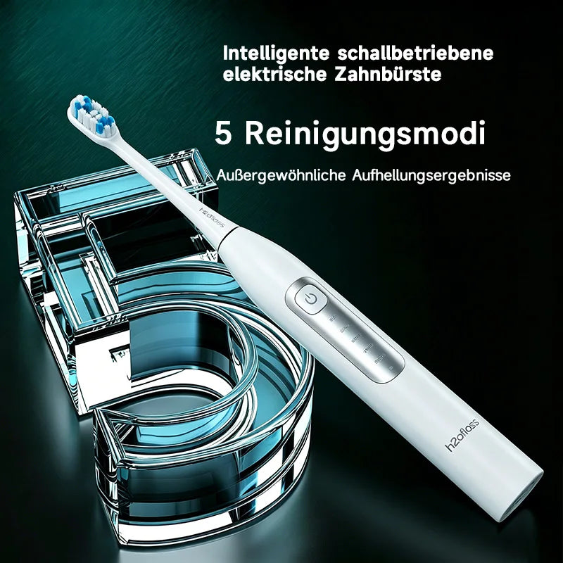 H2ofloss Sonic Elektrische Zahnbürste 38000VPM 5 Modi IPX7 Wasserdicht 60 Tage Akku Smart Timer Wiederaufladbar Aufhellend Mundpflege