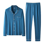 Herren Pyjama Set weiter Schnitt Weiche Lyocell-Baumwollmischung Schlafanzug Atmungsaktive Homewear Gemütlicher bequemer Pyjama