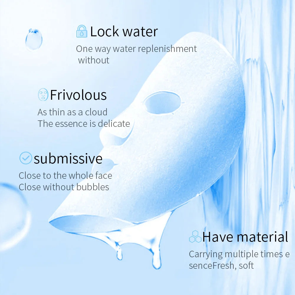 20 Stück BIOAQUA Centella Collagen Gesichtsmaske VC Feuchtigkeitsspendende Erfrischende Tuchmasken Hyaluronsäure Gesichtsmaske Hautpflegeprodukte