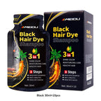 30ml/500ml 3-in-1 Schnell-Haarfärbeshampoo Naturschwarz Kräuter-Haarfarbe Feuchtigkeitsspendend Milde Haarfärbe-Pflegespülung Haarpflegeprodukte