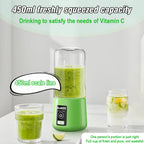 Tragbarer Entsafter Mixer 450ml USB Wiederaufladbarer Zitronen-Orangen-Frucht-Entsafter Becher Elektrische Saftmaschine Reiseentsafter
