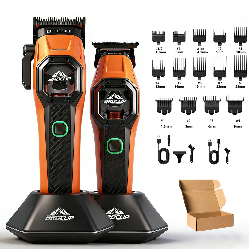 Neuer professioneller BRDCLIP Salon Friseur-Set Vektormotor Haarschneidemaschine 7800-13000 U/min Trimmer 8000-13000 U/min Metallgehäuse 2603 Rasierer