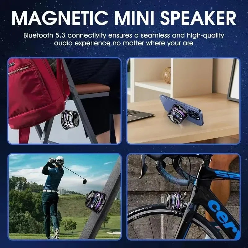 VIKEFON Tragbarer Mini Bluetooth Lautsprecher G200 RGB-Beleuchtung Magnetischer Lautsprecher BT5.3 Mini Sound Box 7 Stunden Wiedergabe Handyhalter