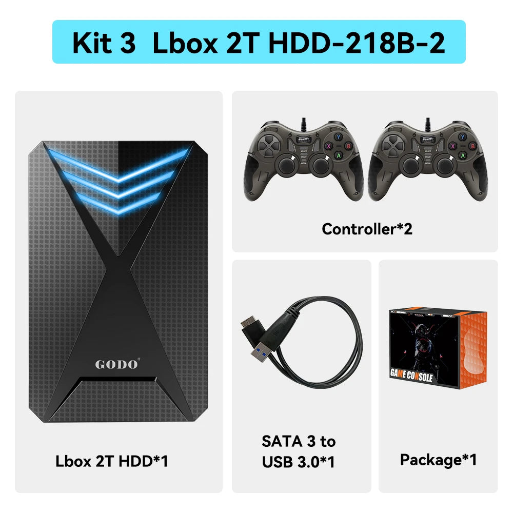 Launchbox 2T Spiele-Festplatte für PS4/PS3/PS2/Wii/WiiU/GAMECUBE etc. mit über 4200 3D/PC-Spielen, tragbare Spielekonsole für Laptops
