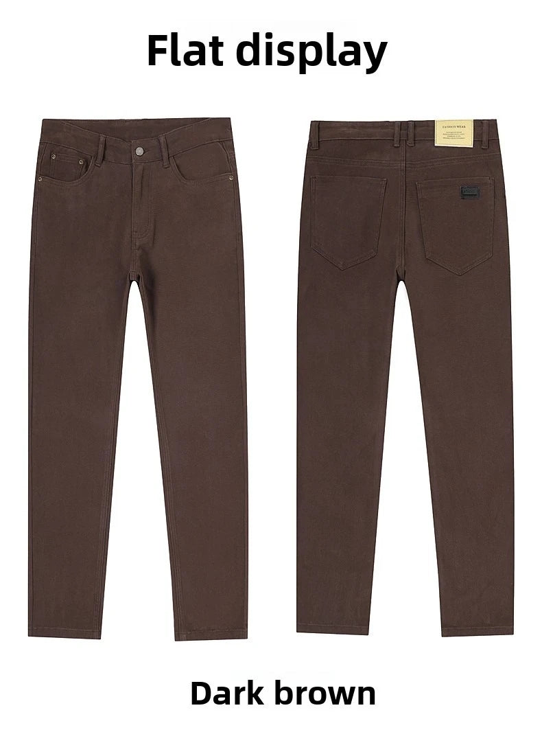 2026 98 % Baumwolle Elastische Baumwolljeans Herren Frühling Slim Straight Denim Hose Komfort Große Größe Koreanische Business Casual Hose