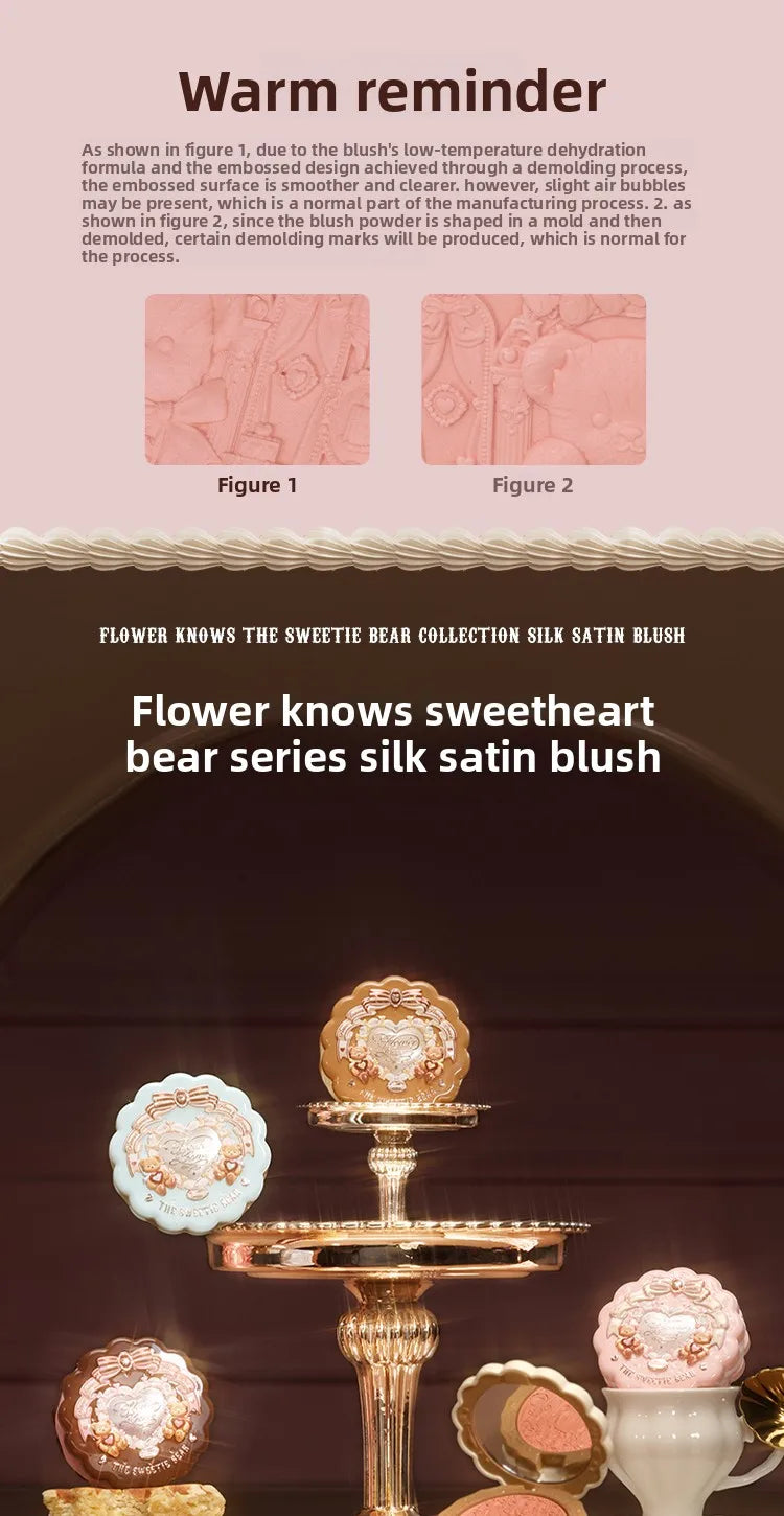 Flower Knows The Sweetie Bear Collection Satin geprägtes Rouge Langanhaltend Matt Aufhellend Natürlich aufhellende Gesichtskosmetik 5g