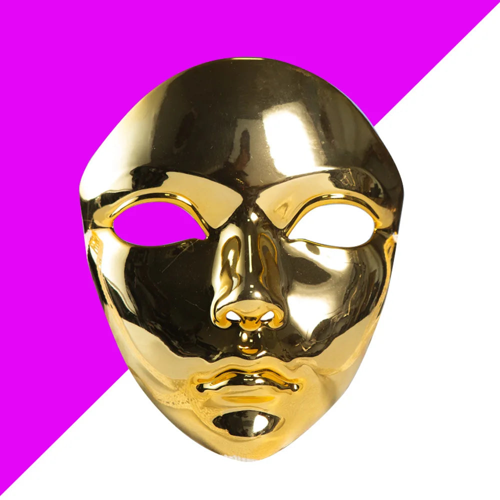 Maskerade Maske Metallic Farbe Halloween Maske Vollgesicht Für Frauen Männer Cosplay Maskerade Kostüm Zubehör
