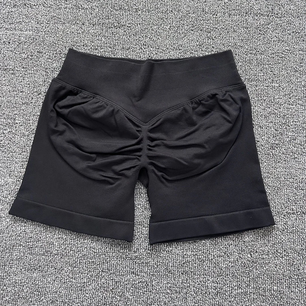 D LOGO Impact Nahtlose Fitness-Pfirsich-Hüft-Sport-Yoga-Leggings Shorts