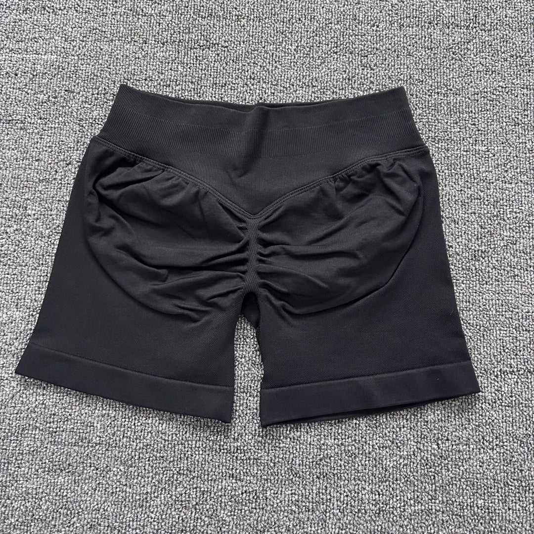 D LOGO Impact Nahtlose Fitness-Pfirsich-Hüft-Sport-Yoga-Leggings Shorts