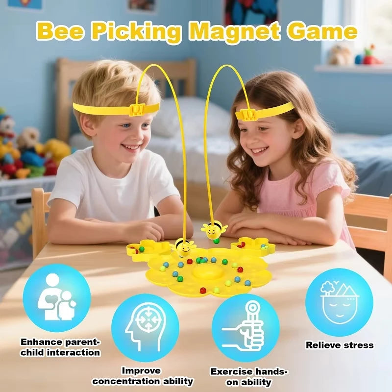 Bumble Bee Magnetspiel Lustige Familienbrettspiele Montessori Sortierpuzzle Angelspiel Interaktive Spiele für Kinder und Erwachsene