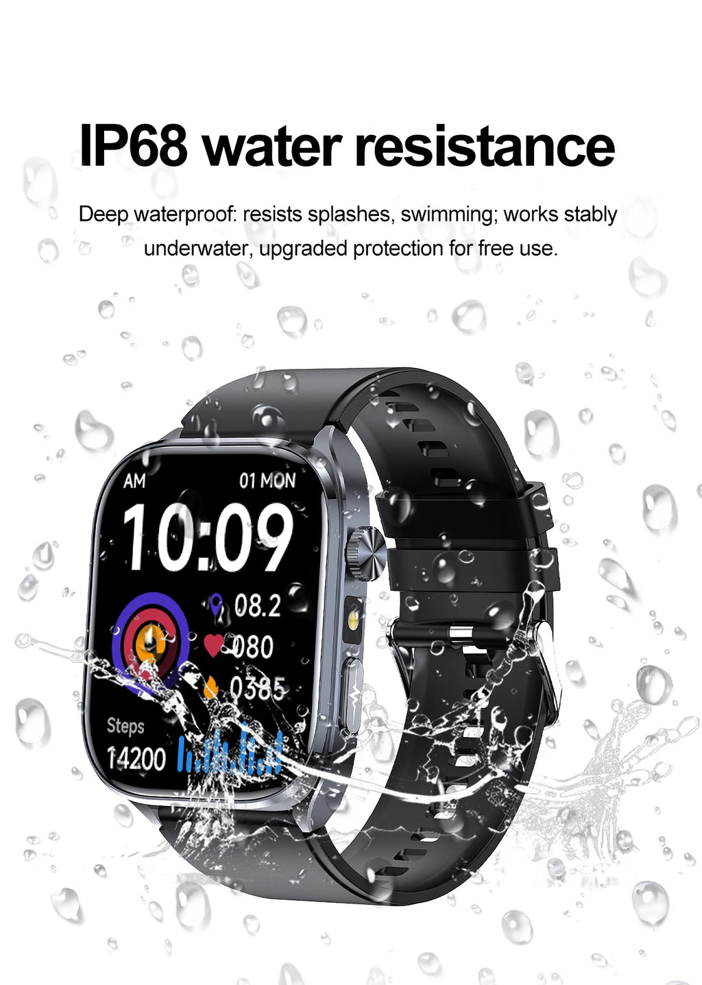 Neue Gesundheitsuhr Harnsäure Blutdruck Blutsauerstoff Körperanalyse Körperfett Smartwatch EKG+PPG Bluetooth Anruf Uhr Frauen Männer