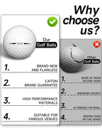Caiton 100er-Pack 2-Schicht-Golfbälle – 332 Dimple, maximale Weite, Spin-Kontrolle, strapazierfähig, Präzision – für Golftraining & Spiel