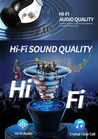 Kabellose Bluetooth 5.3 Kopfhörer 60 Std. Wiedergabezeit LED-Leistungsanzeige Ohrhörer Mikrofon Geräuschunterdrückung Stereo Sound Earphones