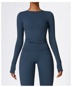 NCLAGEN Yoga-Shirts für Damen, Langarm, Winter, Fitness, Laufen, Gym-Kleidung, Workout, Dry Fit, atmungsaktiv, hochelastisches Sport-Oberteil