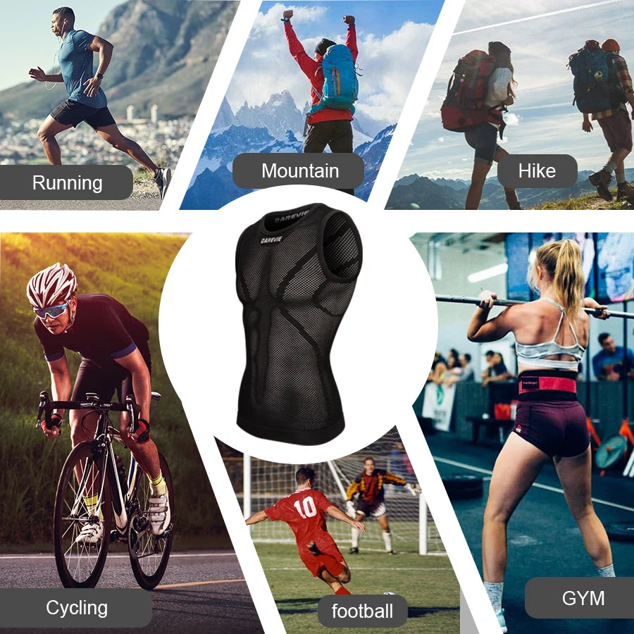 DAREVIE Radsport First Layer Herren Kompressions-Nahtlos Damen Fahrrad Radsport Inneres Sport First Layer Unterhemd Bike Base Layer