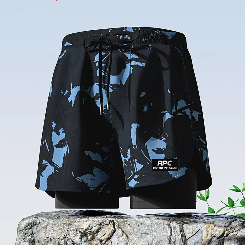 Badeboxer Herren Badehose Set Neu Strandbadehose Für Erwachsene Schnell Trocknende Surf-Badeshorts mit Futter Schwimmhose