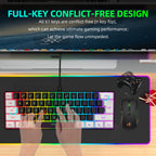 Neues kabelgebundenes 61-Tasten-Tastatur-Set in Weiß-Schwarz, RGB-Gaming-Maus, Büropaket, Tastatur-Maus-Kombinationen mit Hintergrundbeleuchtung für PUBG-Gamer