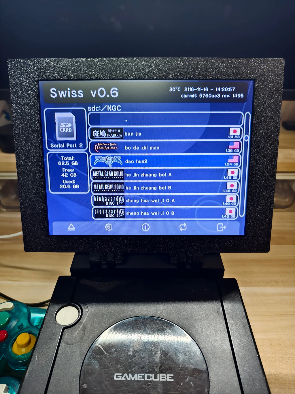 8-Zoll Gamecube 3D-Druck Retro Arcade Spielkonsole Tragbares Display Mini-Monitor mit Stereo für Gamecube NGC NTSC