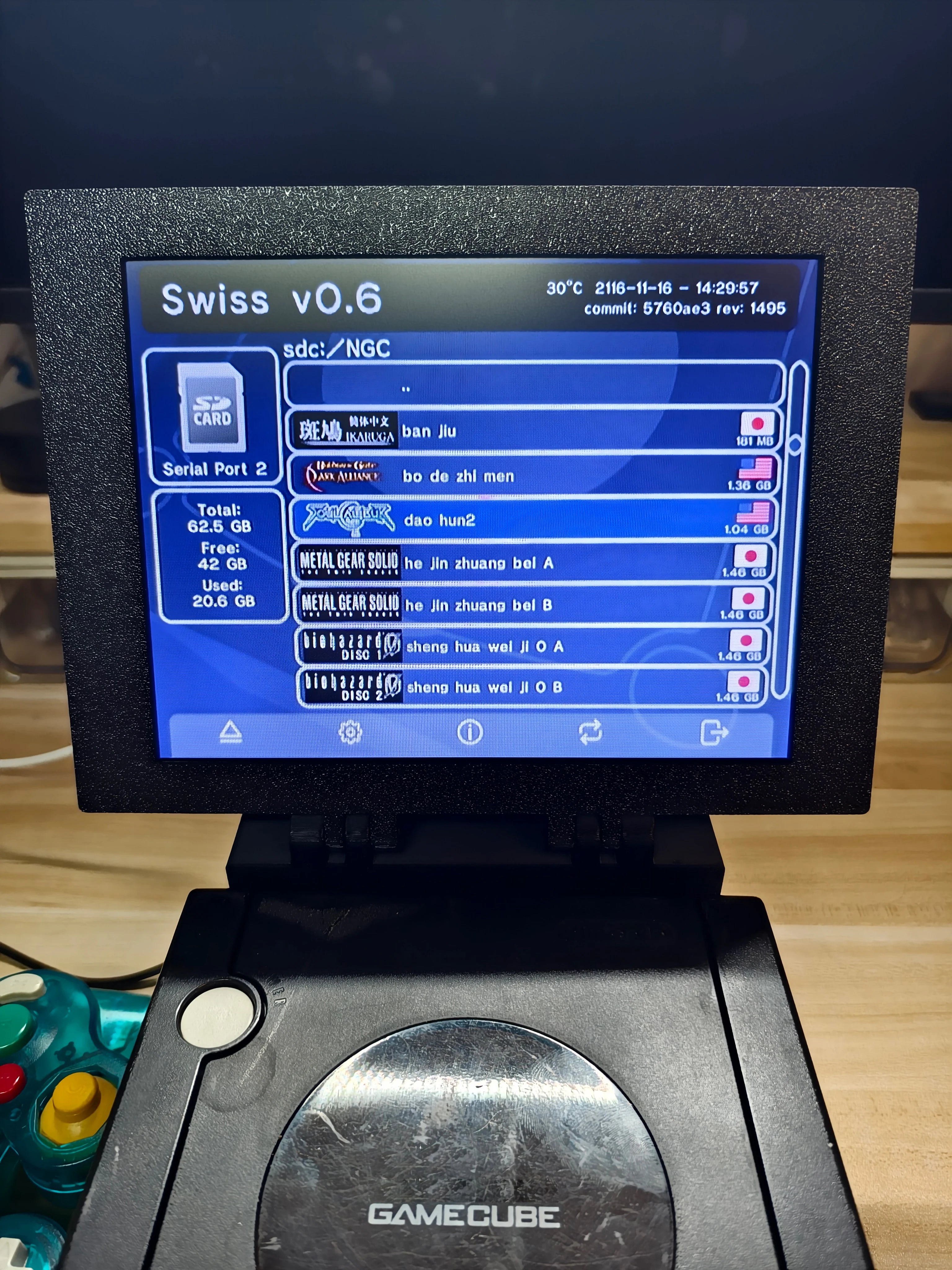 8-Zoll Gamecube 3D-Druck Retro Arcade Spielkonsole Tragbares Display Mini-Monitor mit Stereo für Gamecube NGC NTSC