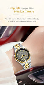 POEDAGAR Fashion Damen-Armbanduhr, Top Elegant, Woche, Datum, Damen-Uhr, Quarz, Edelstahl, Leuchtend, Wasserdicht, Damenuhren, Reloj
