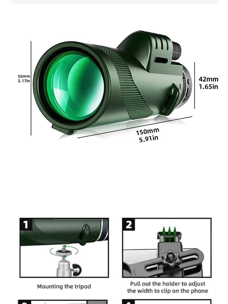Tragbares Zoom HD 5000M Teleskop Faltbares Fernrohr Mini Leistungsstarkes Teleskop für Jagd Sport Outdoor Camping Reisen