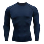 Kompressions-Laufshirt Herren Langarmshirt für Männer Sportbekleidung Schnelltrocknend Fitness T-Shirt Training Workout Muskelshirt