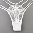 3 Stück Spitze Dünne Träger Tanga Frauen Tiefe Taille Sexy Perspektive Unterwäsche Damen Transparenter G-String Slip Plus Size T-Rücken