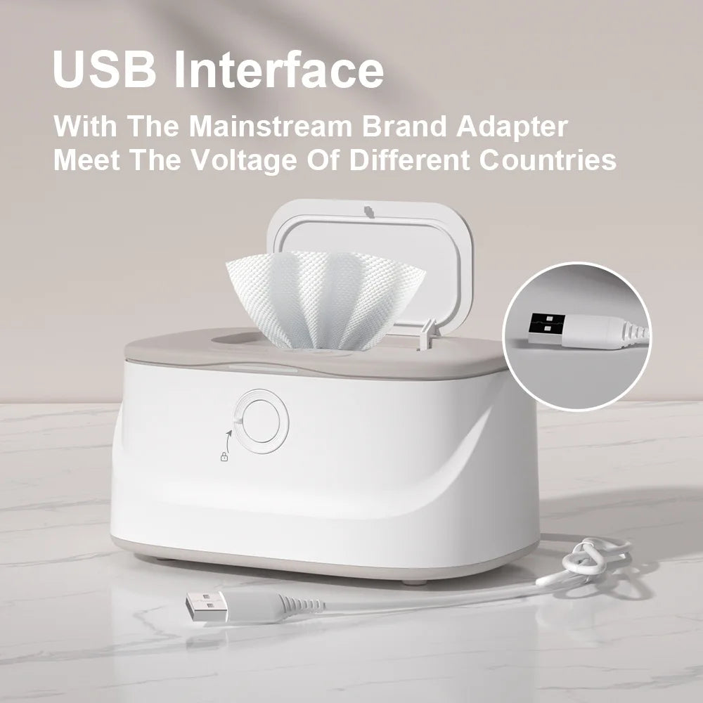 USB-betriebener Baby-Feuchttuchwärmer, Nachtlicht, Auto-Hängevorrichtung, konstante Temperatur, Feuchttuchspenderbox, Feuchttuchwärmer Zweitbild