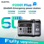 OUKITEL P2001E Plus Tragbare Powerstation 2400W Ausgangsleistung 2048Wh Kapazität LiFePO4 Familie Outdoor Camping Notstromversorgung