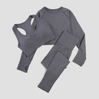 WAREBALL 2/3/4-teiliges Nahtloses Yoga-Set Sportkleidung Yoga-Anzüge für Frauen Fitness-Set Trainingsanzüge Sport-BH Gym Leggings