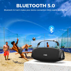 W-KING (120W PEAK)70W Tragbare laute Bluetooth-Lautsprecher mit kabellosem Mikrofon, wasserdichte kabellose Outdoor-Bluetooth-Lautsprecher