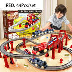 44 Teile/Set Elektrische Eisenbahn Schienensets Zusammenbau Schienenwagen Spielzeug Junge Pädagogisches Simulationsmodell Weihnachts-Geburtstagsgeschenk