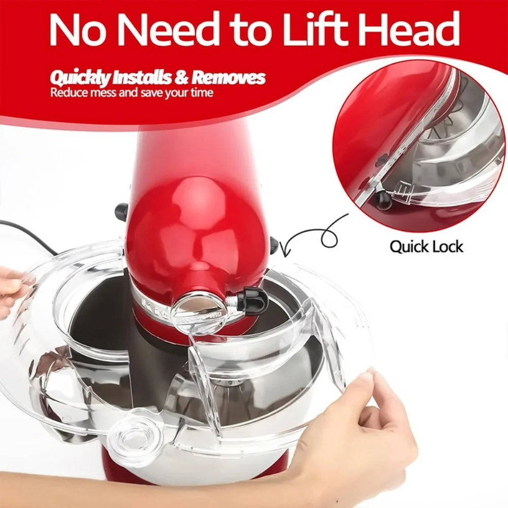 Spritzschutz, Abnehmbarer Klappdeckel für KitchenAid 4.5-5QT Küchenmaschine mit Kippkopf, Zubehör für Rührschüsseln