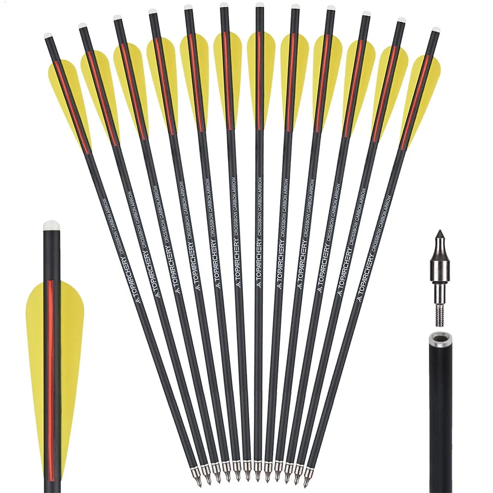 Carbon-Armbrustpfeil mit ersetzter Pfeilspitze, Bogenschießbolzen, Schießzubehör, Jagd, ID8.8, AD7.6, 20"