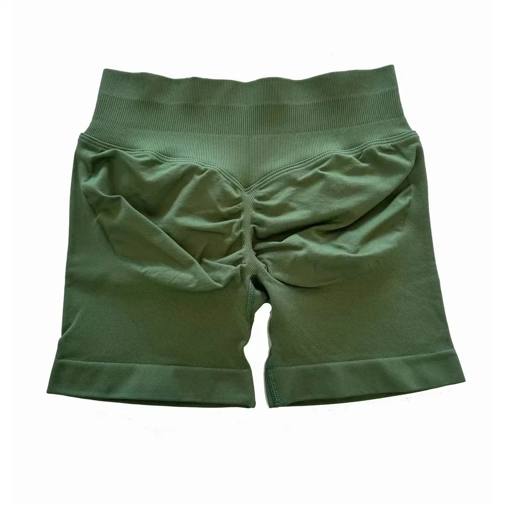 Impact Shorts 4.5" Nahtlos, hochelastisch, niedrig gerippter Bund, dezenter Po-Kontur-Shorts, Fitness Workout Yoga Gym Shorts