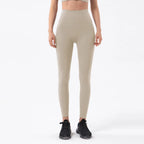SOISOU Nylon Yogahosen Gym Leggings Damen Mädchen Fitness Weiche Strumpfhosen Hohe Taille Elastisch Atmungsaktiv Keine T-Linie Sporthosen