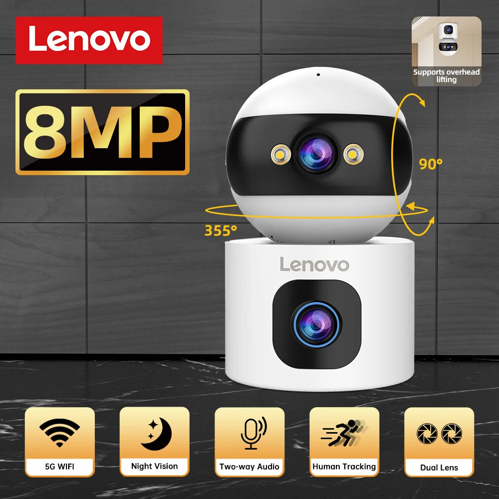 Lenovo 8MP HD IP Kamera Dual-Objektiv Babyphone 5X Zoom Farb-Nachtsicht Menschliche automatische Verfolgung Video Smart Home Kamera Hauptbild