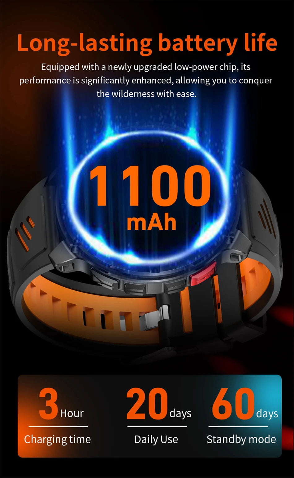 2026 Neue T-Rex 3 Ultra 1100mAh Smartwatch 5ATM Wasserdicht Outdoor Sport GPS Track Herzfrequenz Kompass Bluetooth Anruf Smartwatch