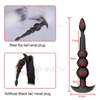 3-10cm Großer Analsex Plug mit Schwanz Sexspielzeug für Erwachsene Spiele Paare DIY Cosplay Großer Butt Plug Silikon Weich Lang Anal Beads Frauen
