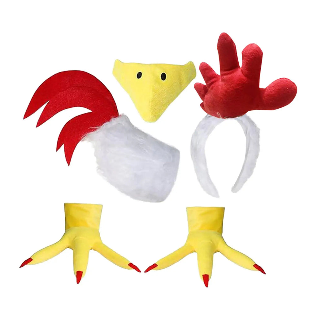 Hühnerkostüm-Set, auffälliges Neuheiten-Verkleidungs-Requisit für Fotobox, Cosplay für Thanksgiving-Partys, Events, Aufführungen, Rollenspiele